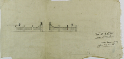 Mrs. J. Ogden Armour House, Lake Forest, Illinois, Entrance Gate Elevation