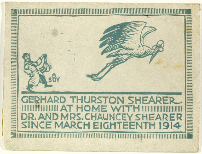 Birth Announcement (Gerhard Thurston Shearer)