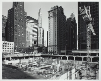 Lake Street East of Michigan Avenue, View Northwest Through Illinois Center Construction