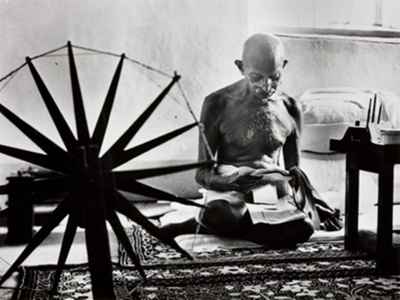 Mahatma Gandhi Spinning