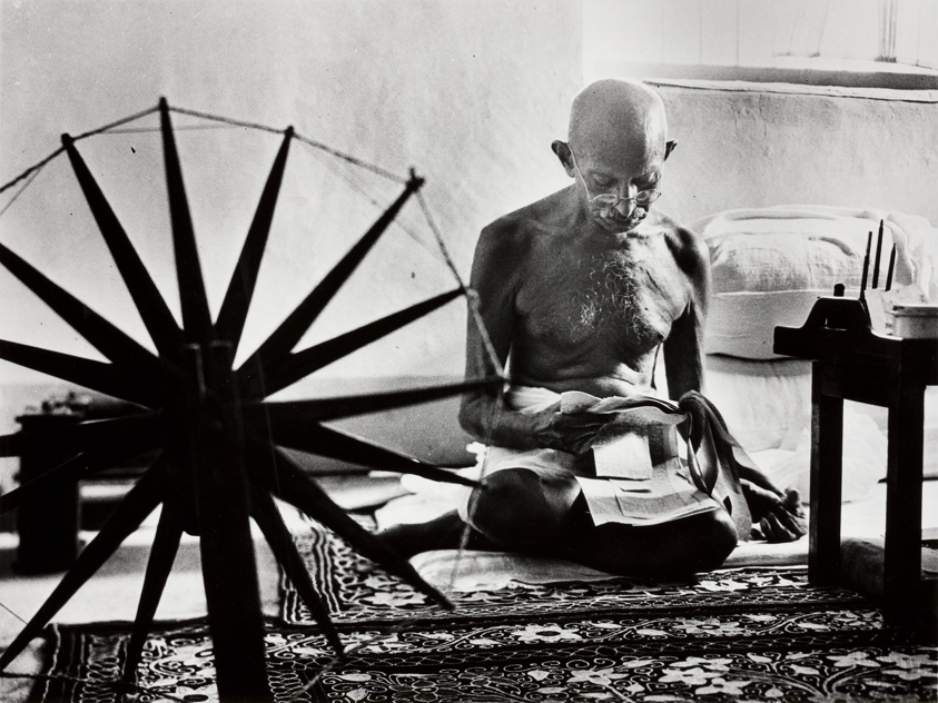 Mahatma Gandhi Spinning