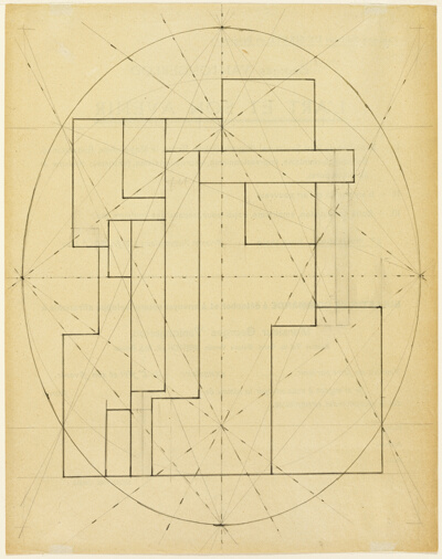 Right Side (Proper) Elevation Study for "Interrelation of Volumes from the Ellipsoid" 
