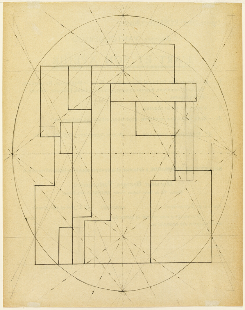 Right Side (Proper) Elevation Study for "Interrelation of Volumes from the Ellipsoid" 