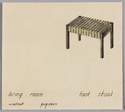 Isometric Furniture Design Studies, Living Room Foot Stool