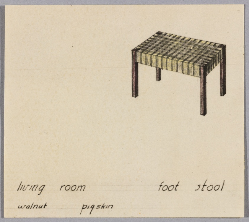 Isometric Furniture Design Studies, Living Room Foot Stool