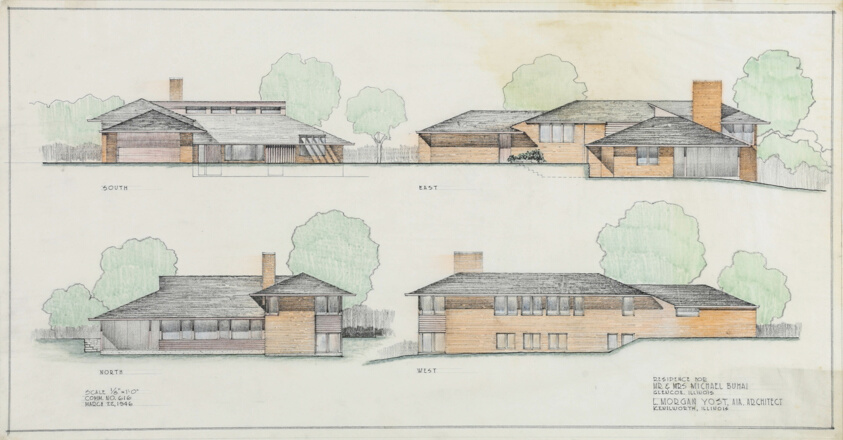 Mr. and Mrs. Michael Buhai House, Glencoe, Illinois, Elevations