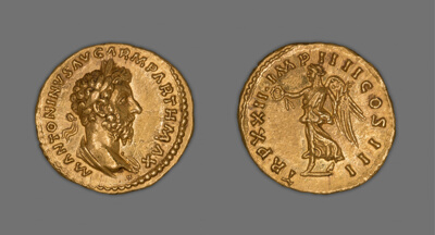 Aureus (Coin) Portraying Emperor Marcus Aurelius