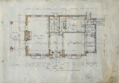 W.J. Clarkson House, River Forest, Illinois, First Floor Plan
