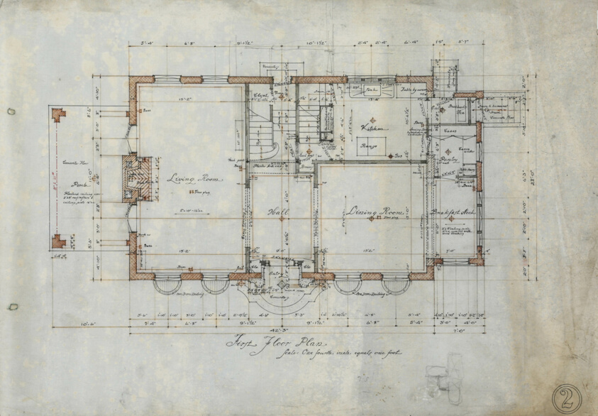 W.J. Clarkson House, River Forest, Illinois, First Floor Plan