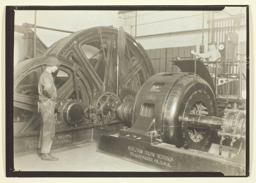 The Mines Today By Cables (Electric Driven). This Is The Power Room Of A Pennsylvania Coal Mine