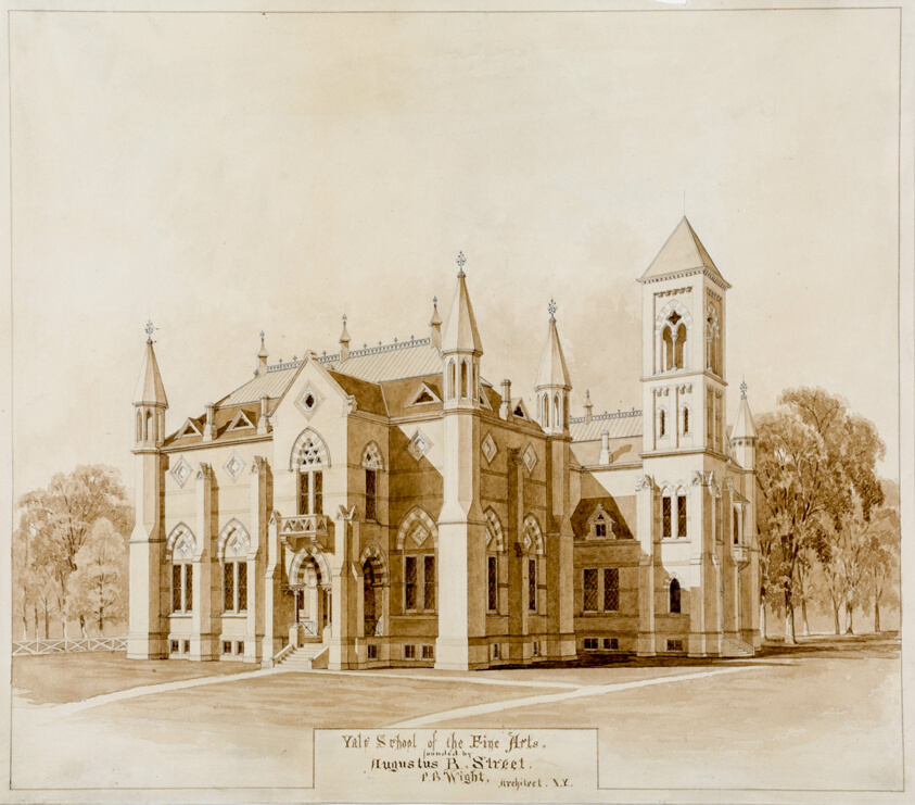 Yale School of the Fine Arts, New Haven, Connecticut, Perspective View from Chapel Street