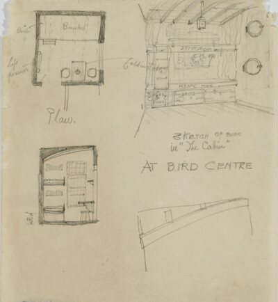 Bird Center, The Cabin, Lake Forest, Illinois, Design Drawing