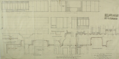 Richard M. Lowenstein House, Highland Park, Illinois, Living Room Details