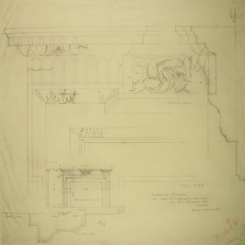 Georgian Mantel, Shop Drawing and Details