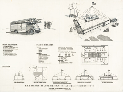 Mobile Delousing Unit, Truck Equipment, Plan of Operation and Erection Procedure, Presentation Drawing