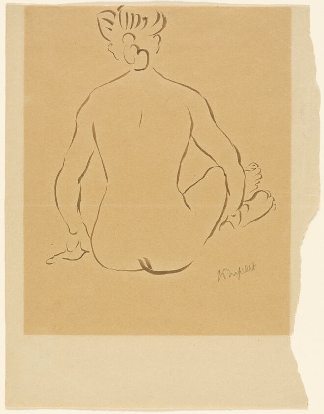 Seated Female Nude, Seen from Behind