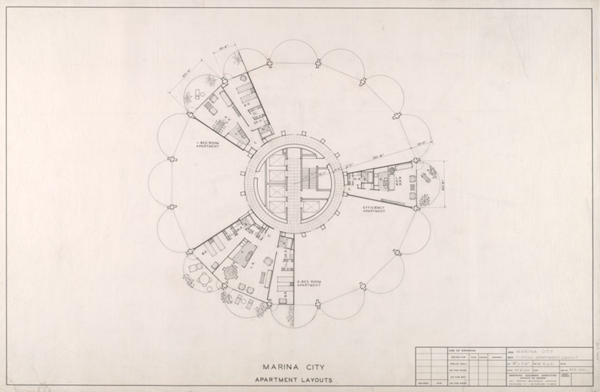 Marina City Apartment Layout, Chicago, Illinois, Plan