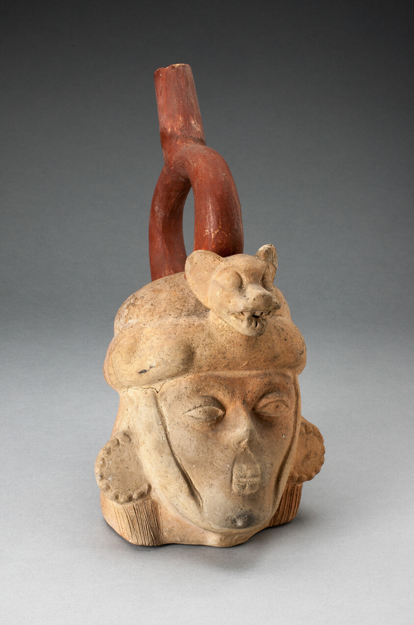 Portrait Vessel of a Ruler with Feline Headdress and Facial Deformities