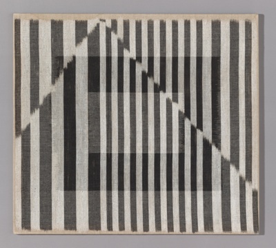 Hanging entitled “Points & Lines Four”