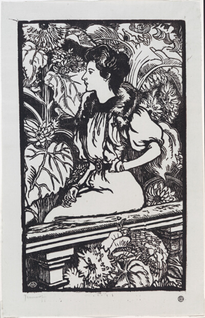 Young Woman Seated in a Garden