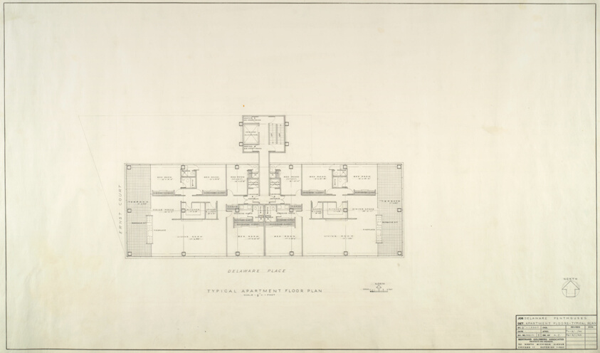 Delaware Penthouses, Chicago, IL, Typical Apartment Floor Plan