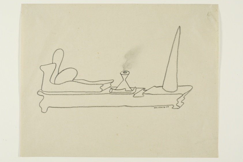 Surrealist Composition with Smoking Container