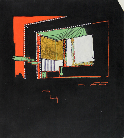 Theater Interior, Presentation Drawing