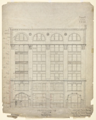 Lakeside Press Building, Chicago, Illinois, Front Elevation