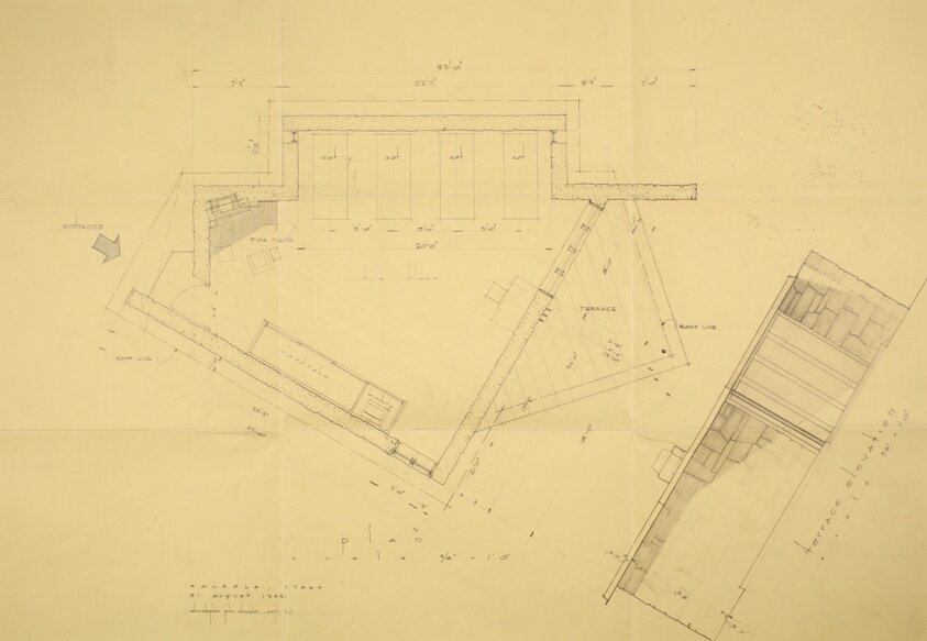 Seventy First Squadron Barracks, Salsola, Italy, Plan and Elevation