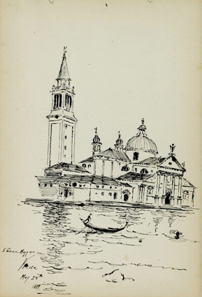San Giorgio Maggiore, Venice, Italy, Travel Sketch