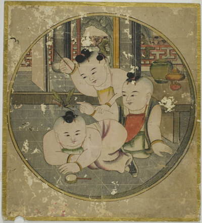 Picture of Mantis and Three Children 蟷螂三童図 (Tourou sandou zu)