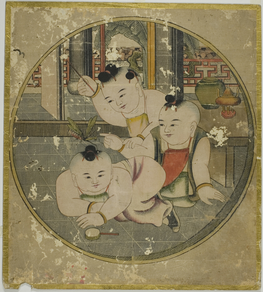 Picture of Mantis and Three Children 蟷螂三童図 (Tourou sandou zu)