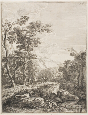 Upright Italian Landscapes: Woman on a Mule