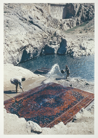 Iran: Washing and Scrubbing a Rug