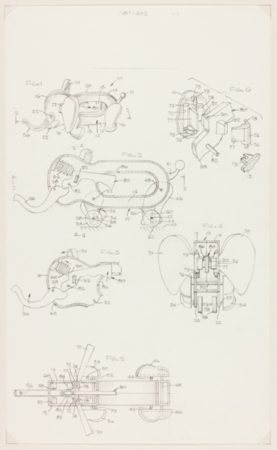 Patent Drawing for Moveable Elephant Toy, Sketch