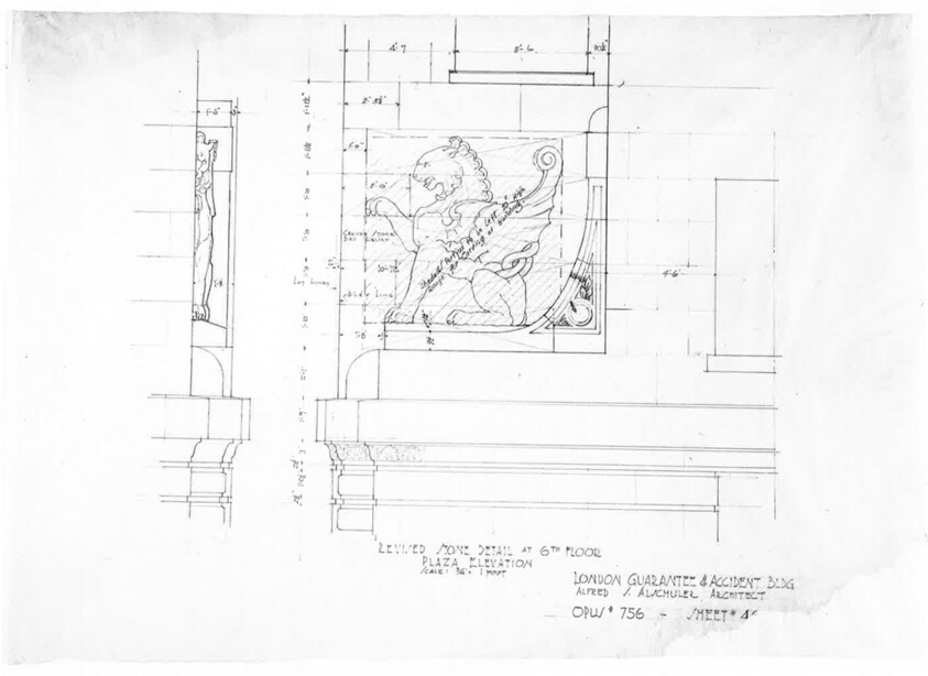 London Guarantee and Accident Building, Chicago, Illinois, Elevation Detail