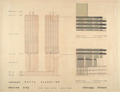 Marina City, Chicago, Illinois, Elevation and Details