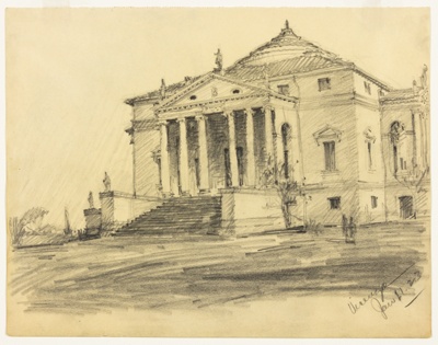Villa Rotonda, Vincenza, Italy, Travel Sketch