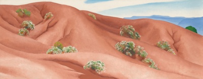 Red Hills with Flowers