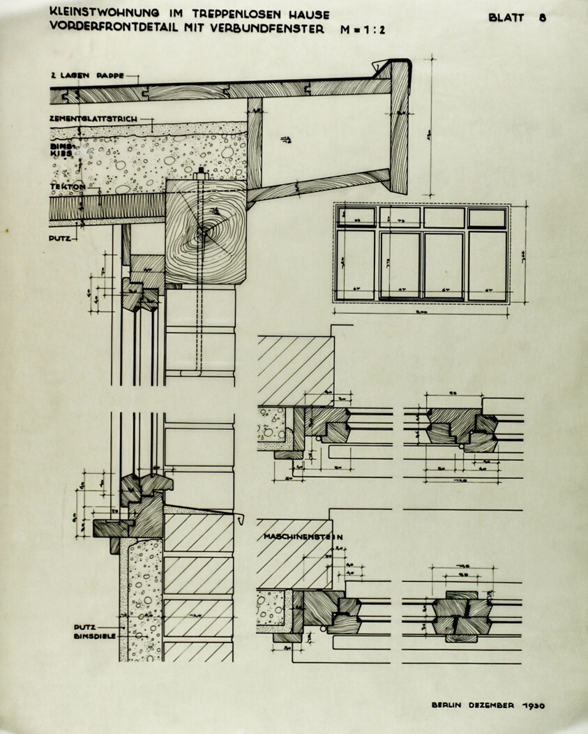 Treppenlosen House, Berlin, Window Sections and Details