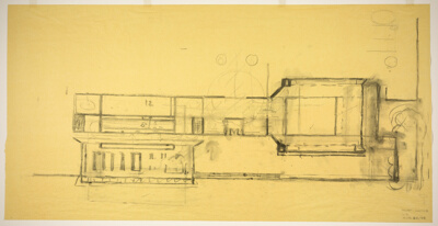 Fort Wayne Fine Arts Center Theater, Fort Wayne, Indiana, Plan and Elevation