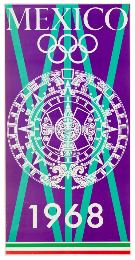 Mexico City Cultural Olympics Aztec Calendar Poster (no. 19)