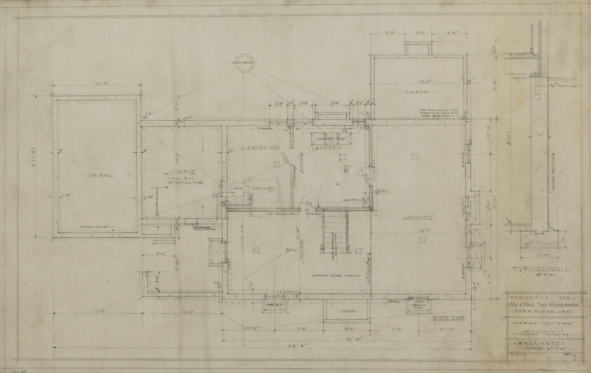 Tom Mayerhof House, Park Ridge, Illinois, Working Drawings