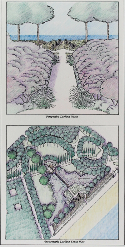 Jane Addams Memorial, Navy Pier Park, Chicago Park District, Two Views of Park, Presentation Design Drawing