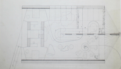 Bruce Goff Studio, Berkeley, California, Lower Level Plan