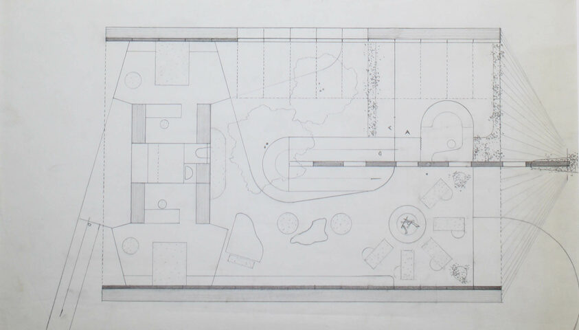 Bruce Goff Studio, Berkeley, California, Lower Level Plan