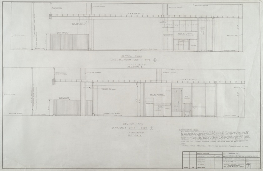 Marina City Model Apartment, Chicago, Illinois, Working Drawing
