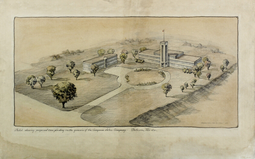 Campana Sales Company Factory, Batavia, Illinois, Landscape Perspective