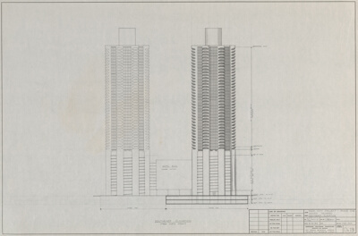 Park City, Denver, Colorado, Phase One Southeast Elevation, Working Drawing