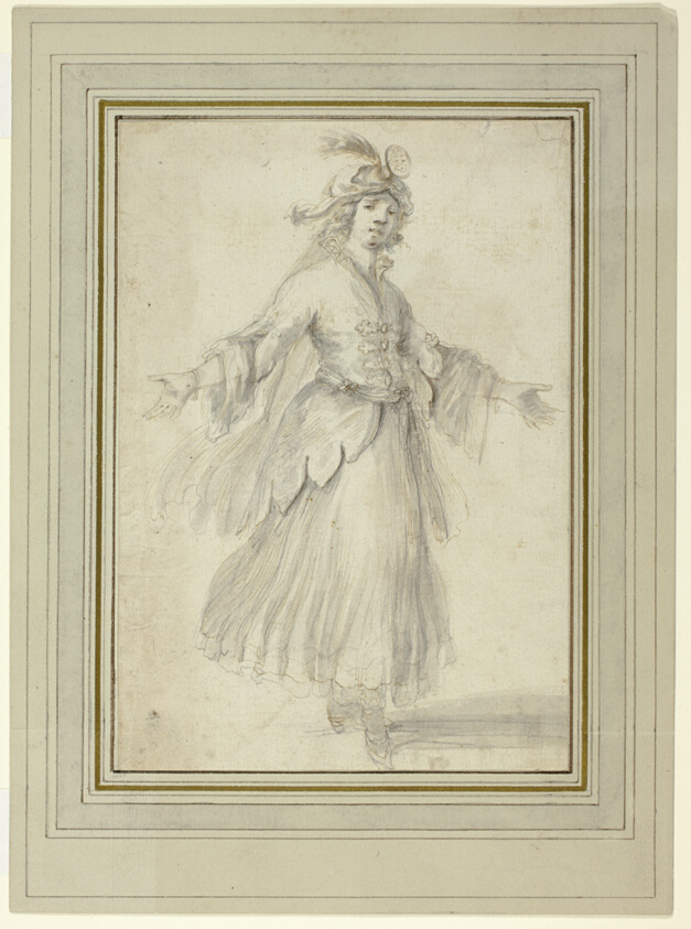 Female Dancer in a Costume for a Theatre Performance